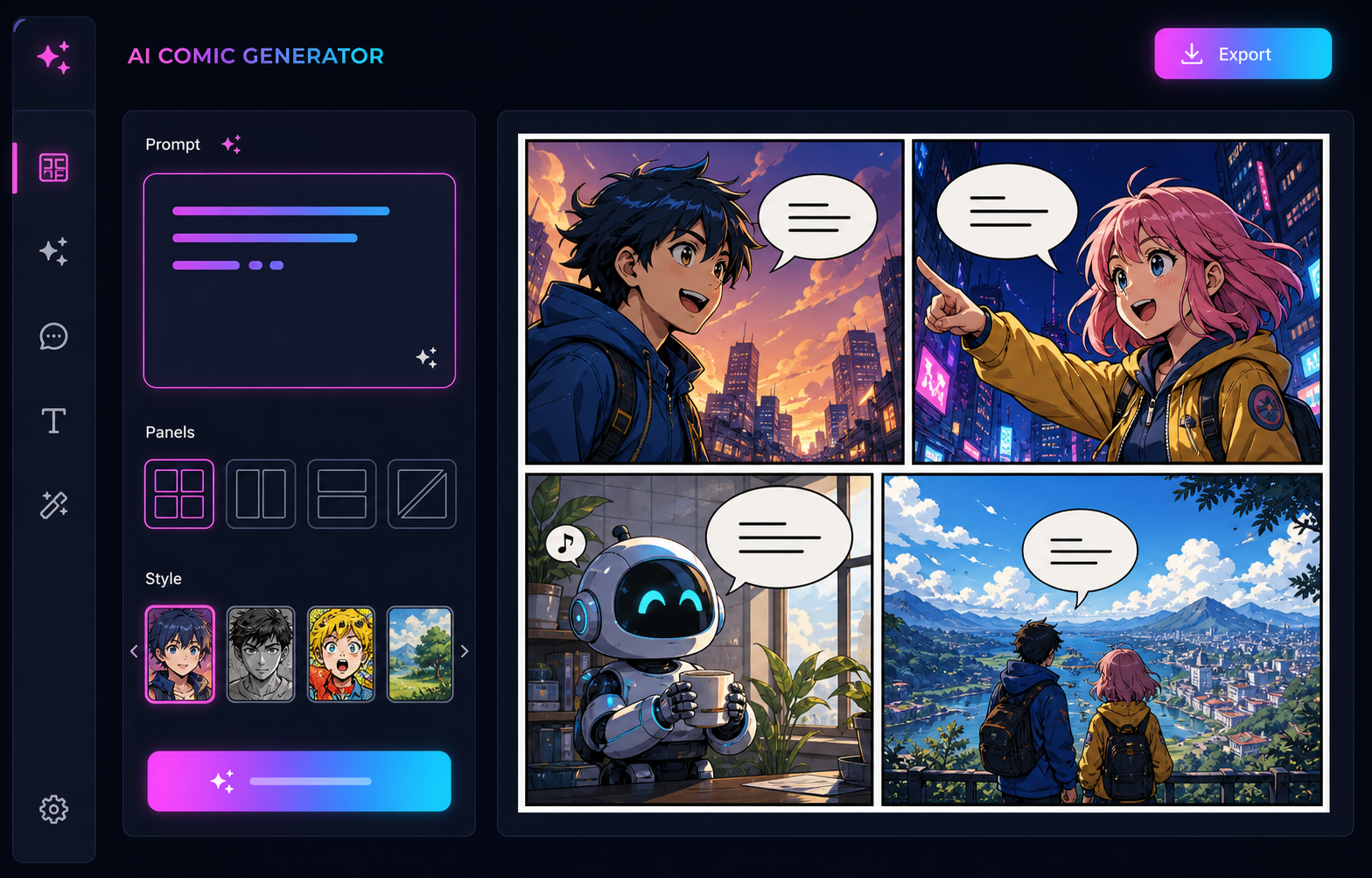 AI Comic Generator - Create Comic Page Drafts